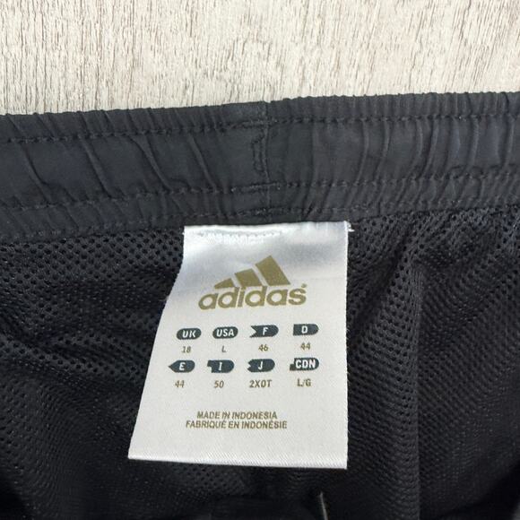 Vintage Adidas Windbreaker Track Pants Mens Large Black White Striped y2k Soccer - Picture 4 of 10